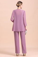 Elegant Lace Cap Sleeves Chiffon Mother of Bride Jumpsuit With Wrap