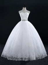 Long Tulle Sweetheart Lace Ball Gown Wedding Dresses