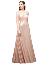 Long Sweetheart Sequined A-line Formal Evening Dress