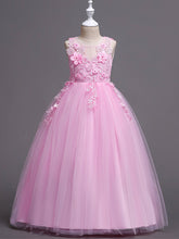 Princess Lace Tulle Floor Length Flower Girl Dresses for Wedding