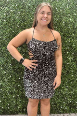 Mermaid Short Sequins Bodycon Backless Homecoming Dress