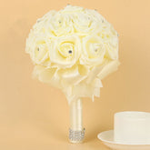 Silk Beading Rose Bouquet with Colorful Ribbons