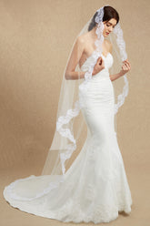 Two Tiered Veil for Bridal Women Wedding Veils With Lace