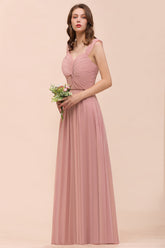 A-line Chiffon Sweetheart Long Wedding Guest Dresses