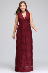 Vintage Wide Straps Deep V-neck A-Line Floor Length Prom Dress With Appliques Lace