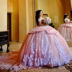 Elegant Long Off the Shoulder Tulle Ball Gown Quinceanera Dress