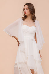 Chiffon White Special Occasions Wraps