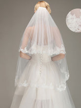 Two Layers Tulle Appliques Wedding Veil