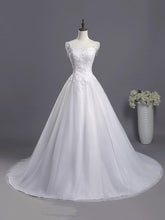 Gorgeous Long A-line Sweetheart Tulle Lace Appliques Wedding Dresses