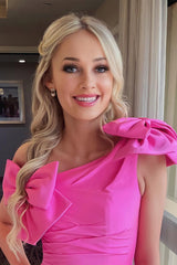 Mermaid One Shoulder Short Homecoming Dress with Bows