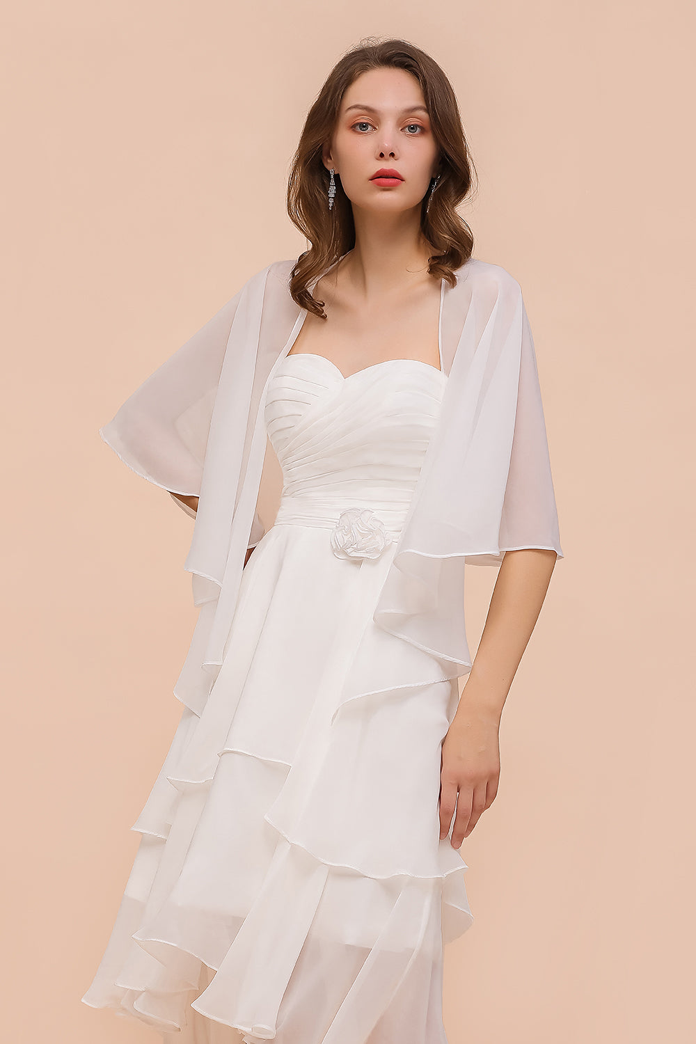 Chiffon White Special Occasions Wraps