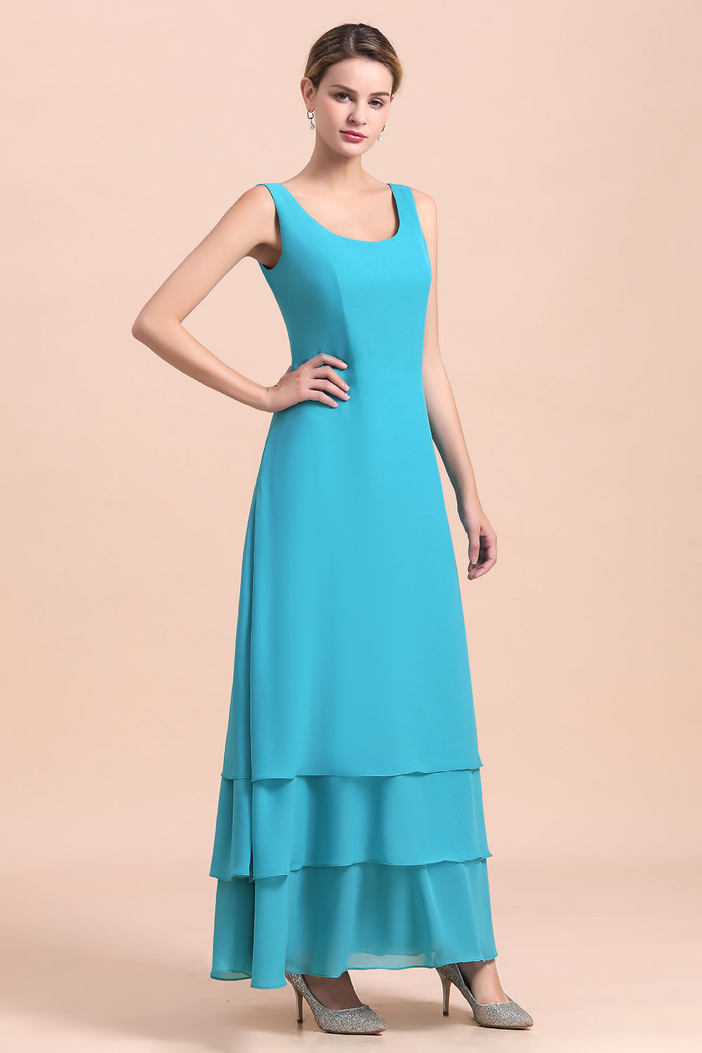 Gorgeous Floral Appliques Long Sleeves Mother of Bride Dress With Wraps