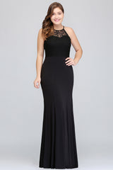Plus Size Black Halter Spaghetti Straps Floor Length Ruffles Mermaid Prom Dress