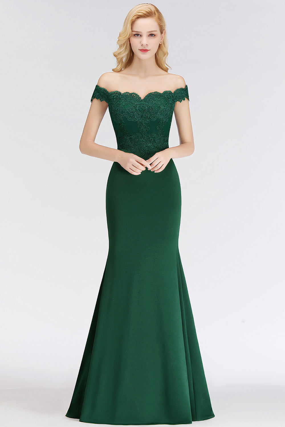 Mermaid Off the Shoulder Long Appliques Bridesmaid Dress