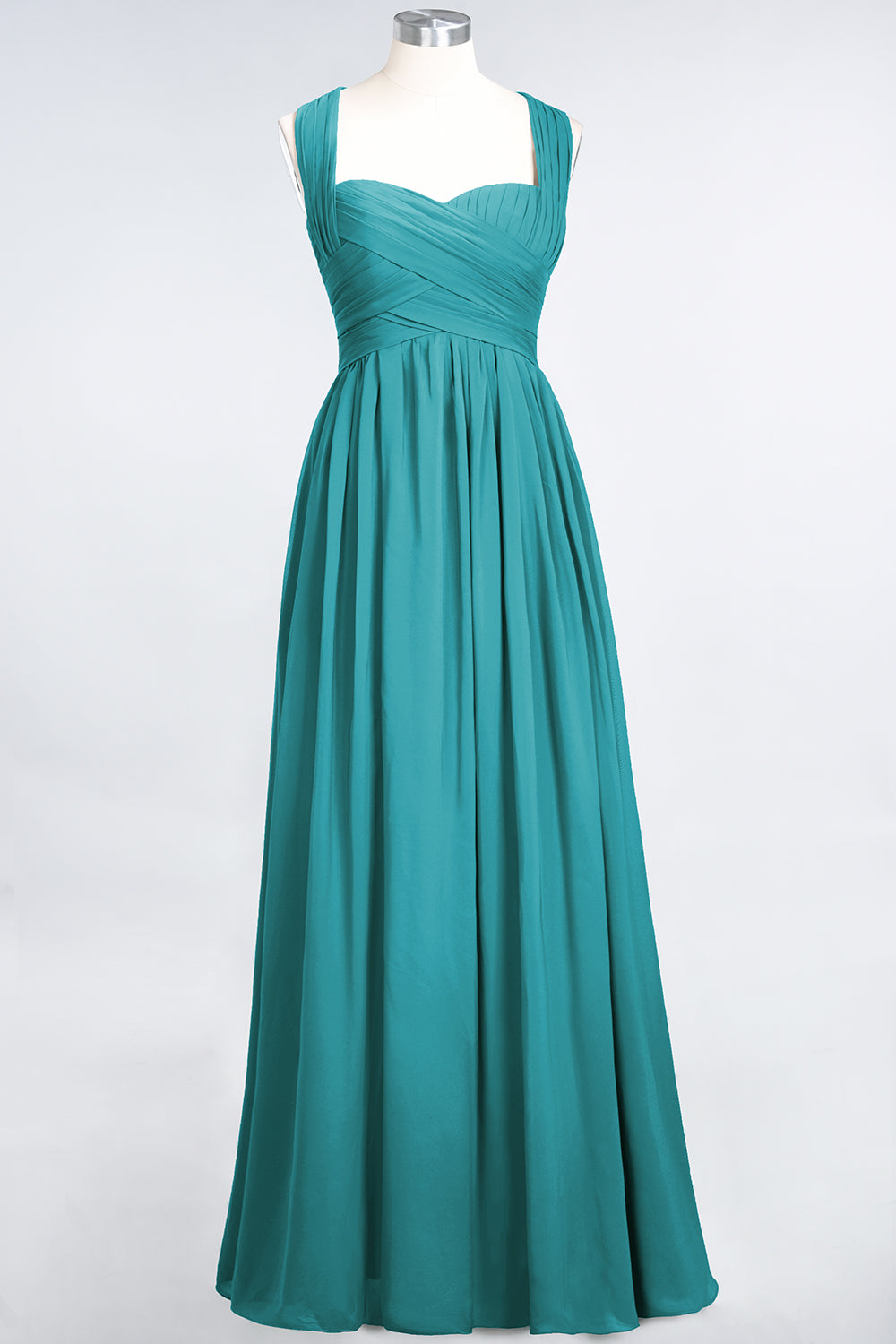 Burgundy Simple Long A-line Cap Sleeves Sweetheart Bridesmaid Dress