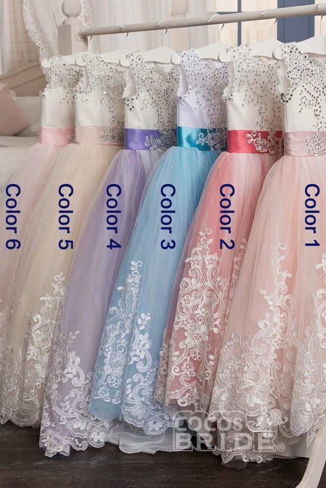 Long Scoop Neck Sleeveless Ball Gown Flower Girl Dress