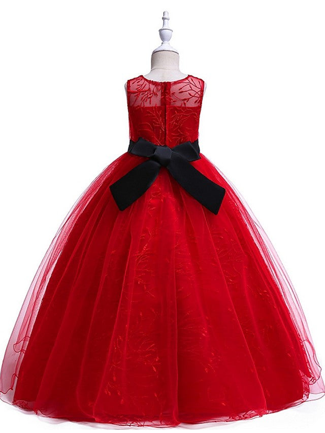 Long Ball Gown Floor Length Tulle Flower Girl Dresses