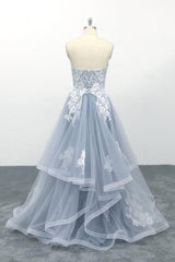 Amazing Long Sweetheart Lace Tulle A-line Wedding Dress