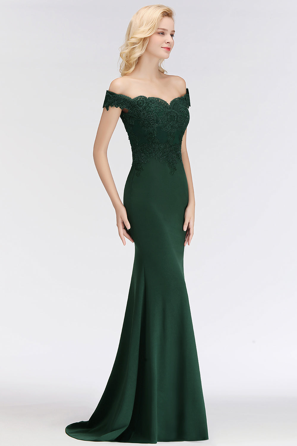 Elegant Long Mermaid Off the Shoulder Lace Bridesmaid Dresses