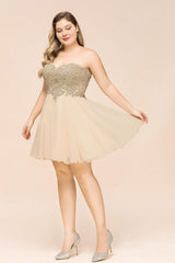 Chic A-line Sweetheart Ruffle Chiffon Short Homecoming Dress