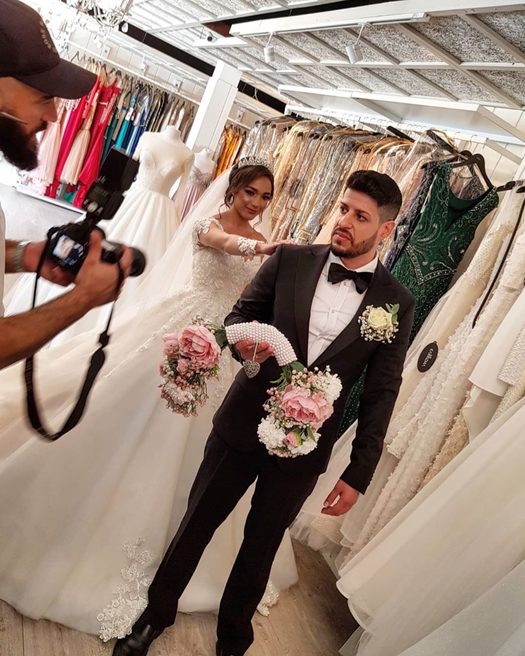 Gorgeous Long A-line Tulle Lace Off the Shoulder Wedding Dress with Long Sleeves
