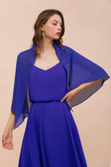 Chiffon Royal Blue Special Occasions Wraps