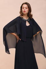 Chiffon Dark Navy Special Occasions Wrap
