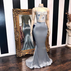 Sexy Long Open Back Sequins Sleeveless Mermaid Prom Dresses