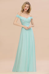Appliques A-line Sweetheart Ruffles Simple Bridesmaid Dress