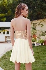 Chic A-line Sweetheart Ruffle Chiffon Short Homecoming Dress