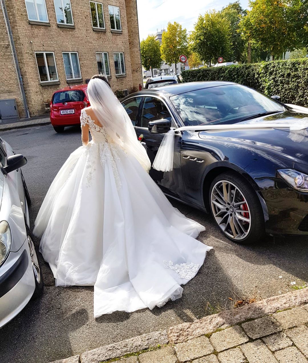 Gorgeous Long A-line Tulle Lace Off the Shoulder Wedding Dress with Long Sleeves