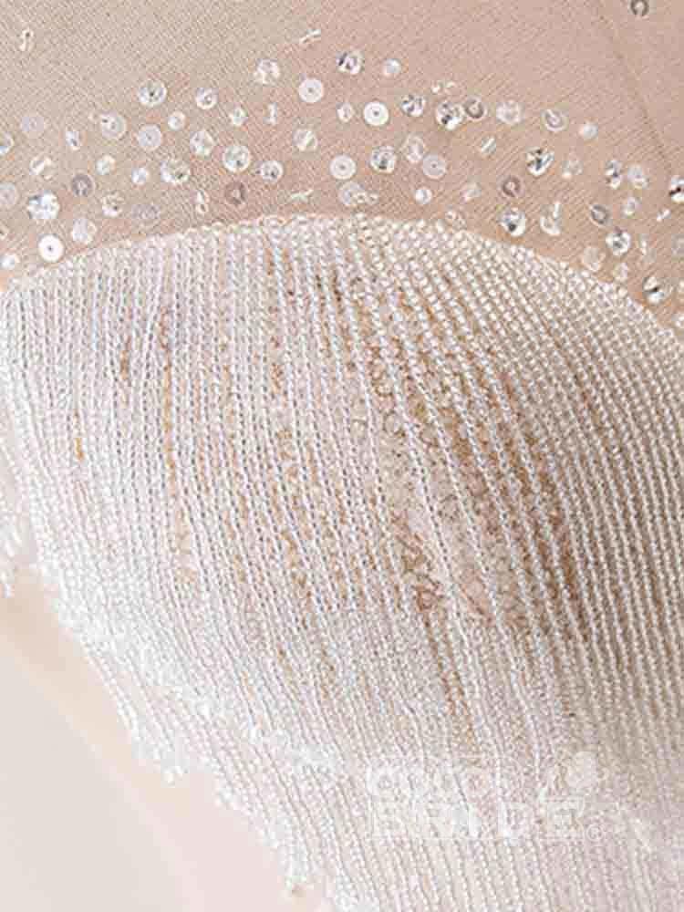 Elegant Long High Neck Tassel Sleeves Ball Gown Wedding Dresses