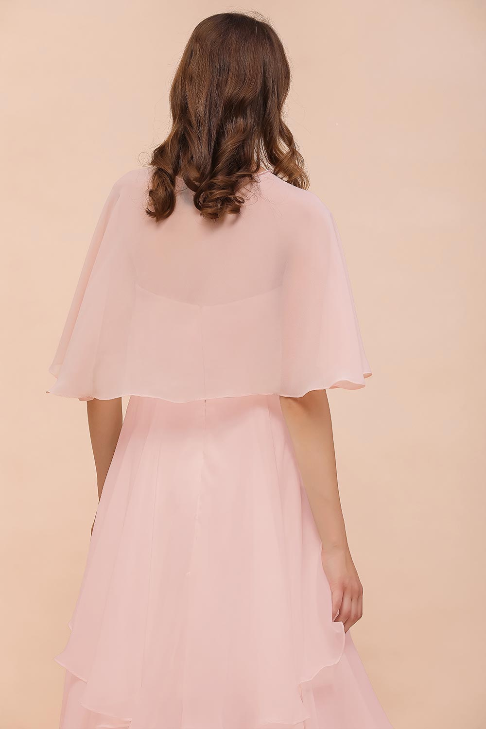 Pink Ruffle Chiffon Special Occasions Wraps