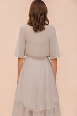 Silver Half Sleeves Chiffon Special Occasions Wraps