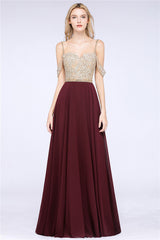 Appliques Spaghetti Straps A-line Bridesmaid Dress