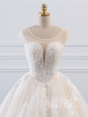 Long Sweetheart Tulle Lace Lace-Up Ball Gown Wedding Dresses