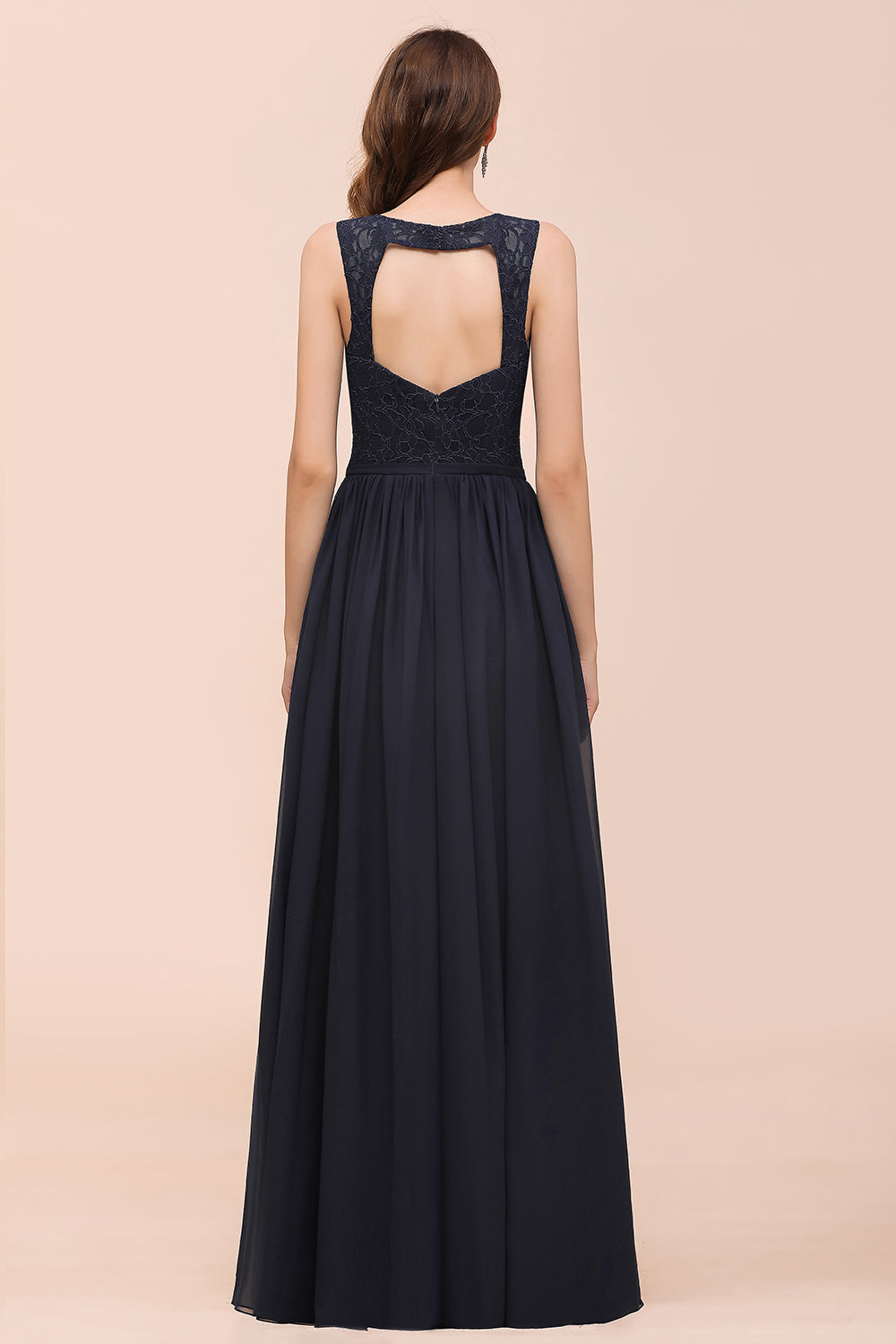 Elegant V-neck Wide Straps A-line Floor Length Chiffon Bridesmaid Dress With Ruched