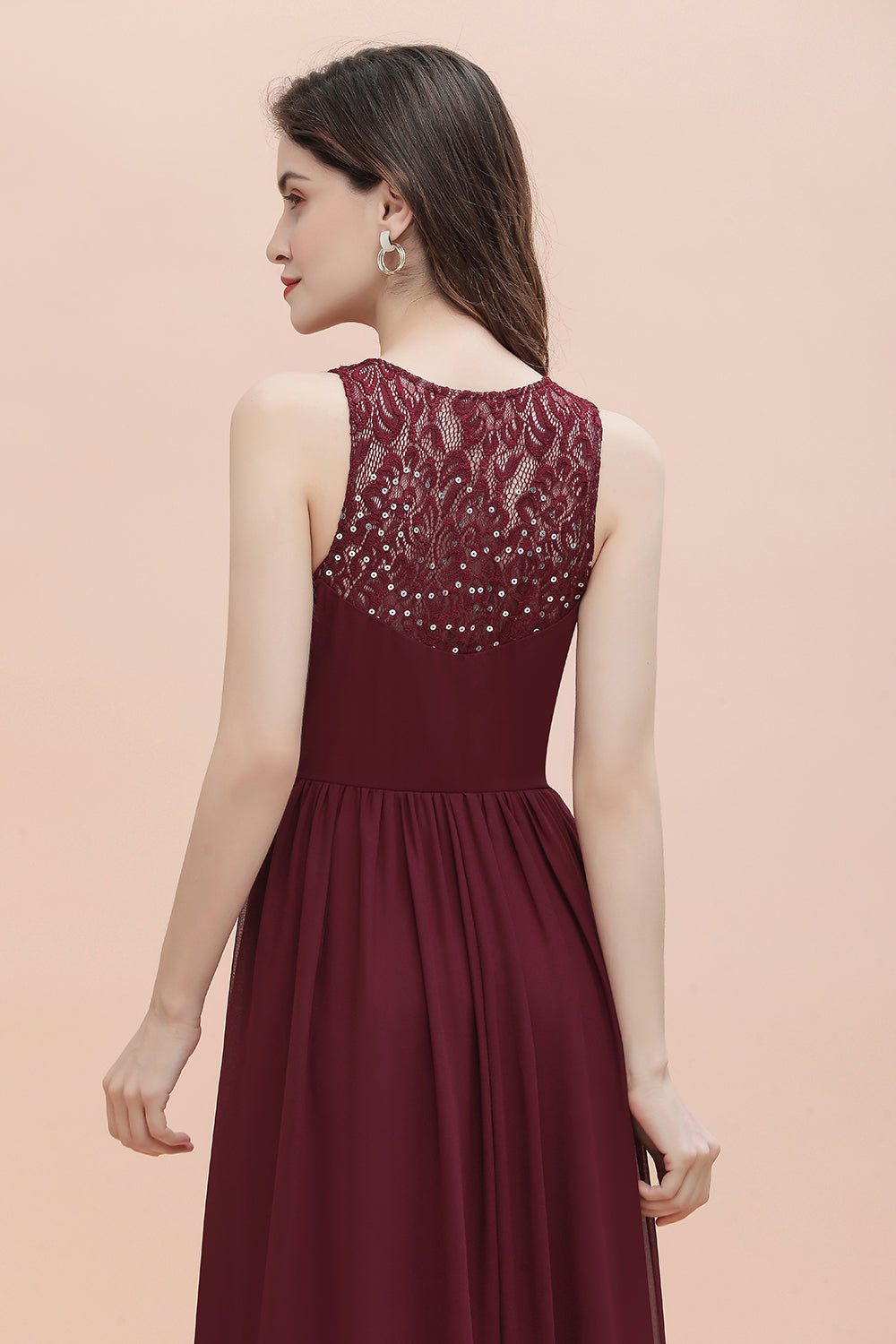 V-Neck A-line Chiffon Sleeveless Evening Maxi Dress