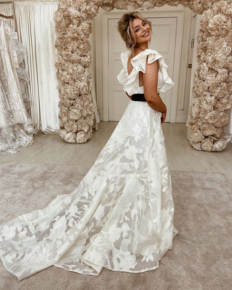 Classy Long A-Line Off the Shoulder Backless Appliques Lace Wedding Dress With Sash