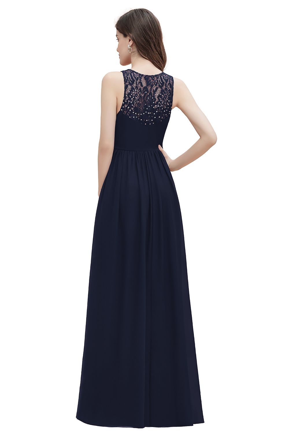 V-Neck A-line Chiffon Sleeveless Evening Maxi Dress