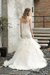Gorgeous Long Sweetheart Appliques Lace Mermaid Wedding Dress