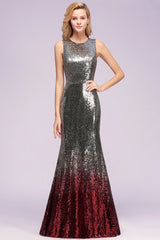 Long Sleeveless Sexy Mermaid Sequins Bridesmaid Dress