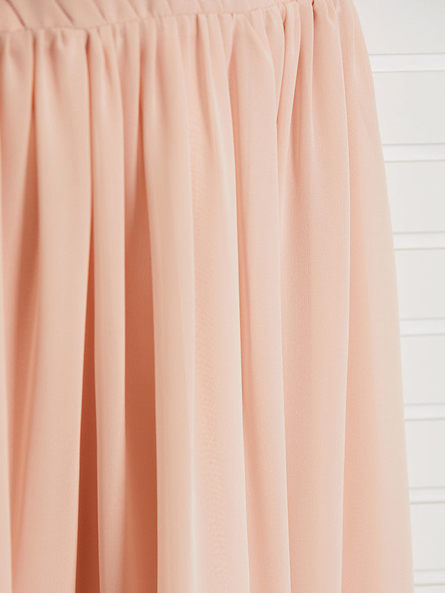 A-Line V Neck Chiffon Long Junior Bridesmaid Dress