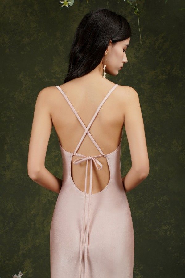Long Mermaid Spaghetti Straps Backless Party Dresses with Slit