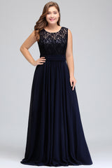Plus Size Long Sleeveless A-Line Chiffon Ruffles Wedding Guest Dresses