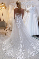 Long A-line Off The Shoulder Sweetheart Tulle Floor Length Wedding Dress