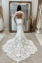 Long Mermaid Sweetheart Court Train Tulle Lace Wedding Dresses with Sleeves