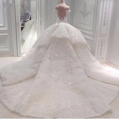 Gorgeous Long Off The Shoulder Ball Gown Tulle Lace Wedding Dress