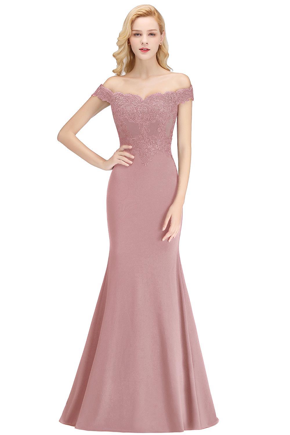 Mermaid Off the Shoulder Long Appliques Bridesmaid Dress