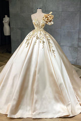 Classy Long A-Line Sweetheart Satin Ruffles Floor Length Wedding Dress